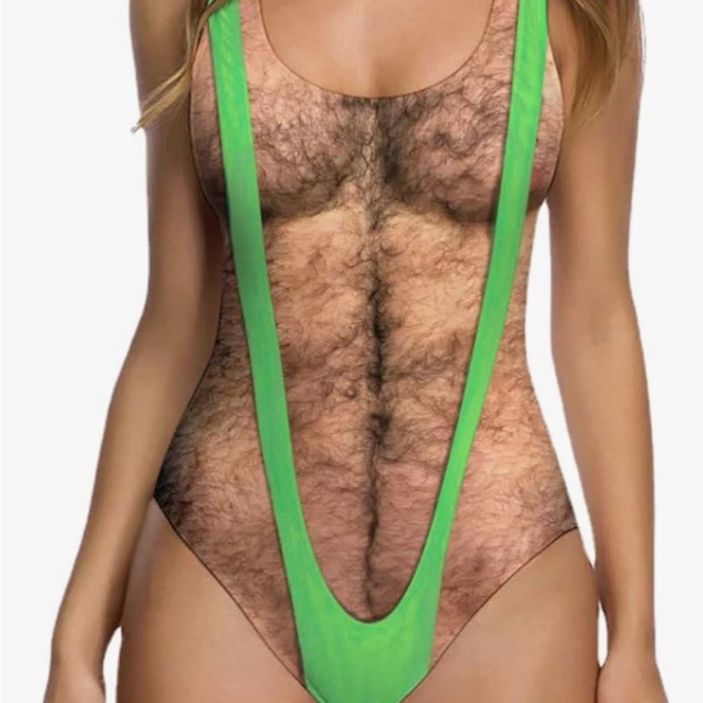 Green Novelty Women's One Piece Swimsuit Size Large NWOT